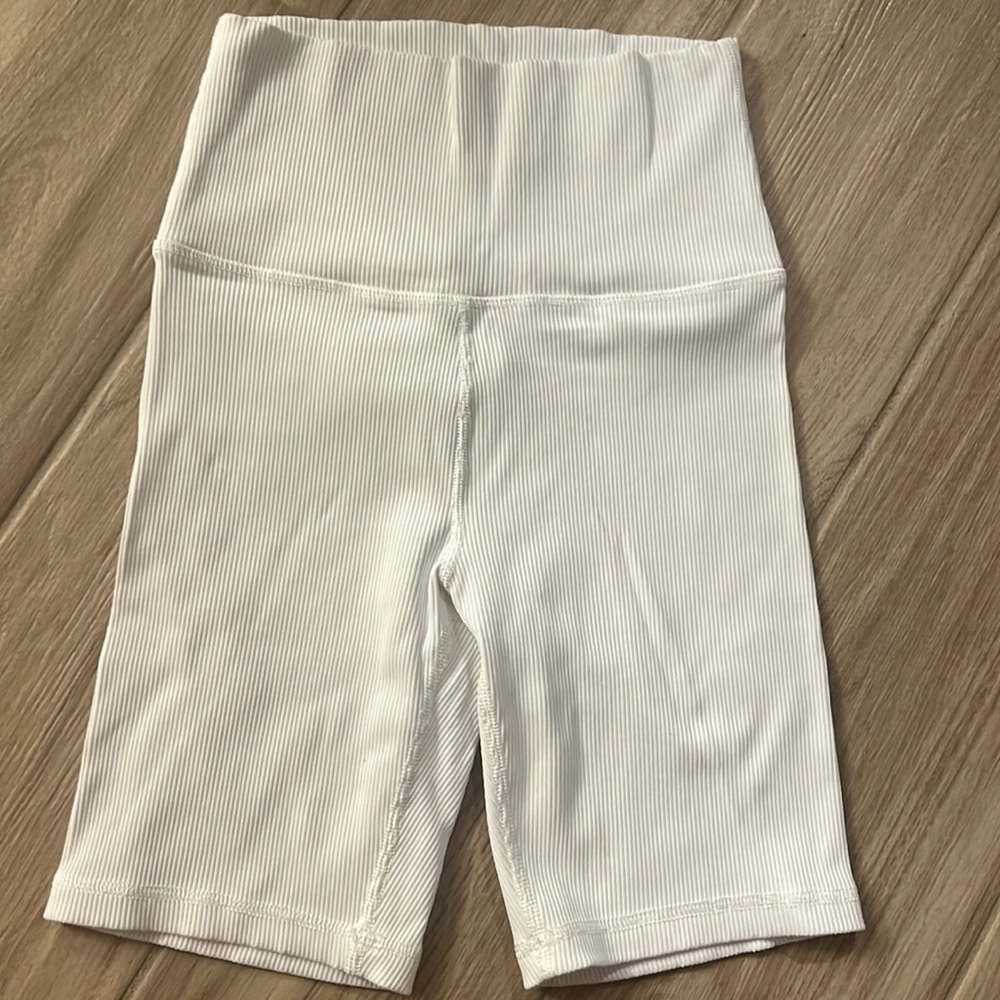 White biker shorts